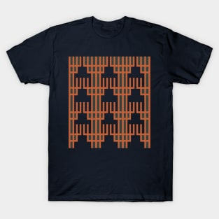 Orange geometric pattern abstract T-Shirt